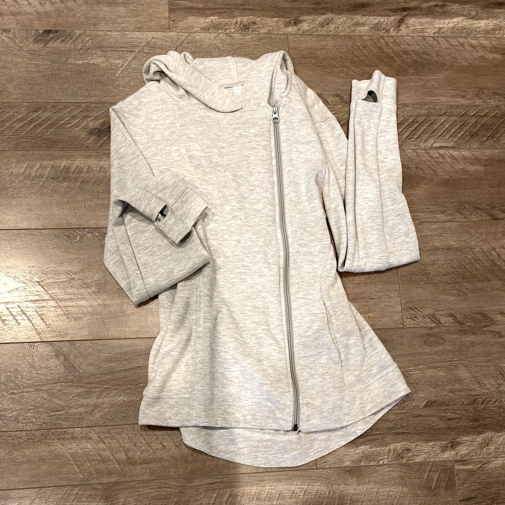 Grey workout zip up